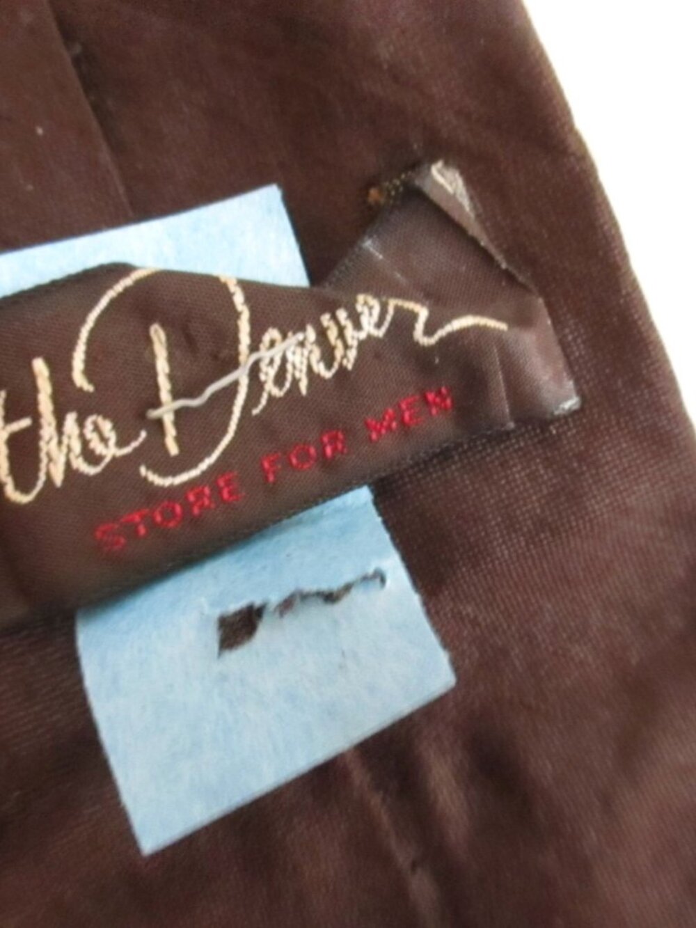 Vintage Silk Neck Tie 3” 56" Brown The Denver Genuine 1970s 80s